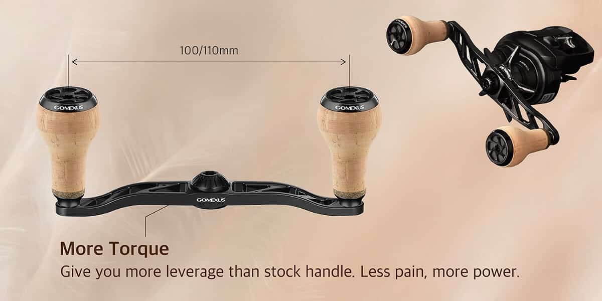 Gomexus Aluminum Handle for Baitcasting Reel with Cork Knob BDH-CA27