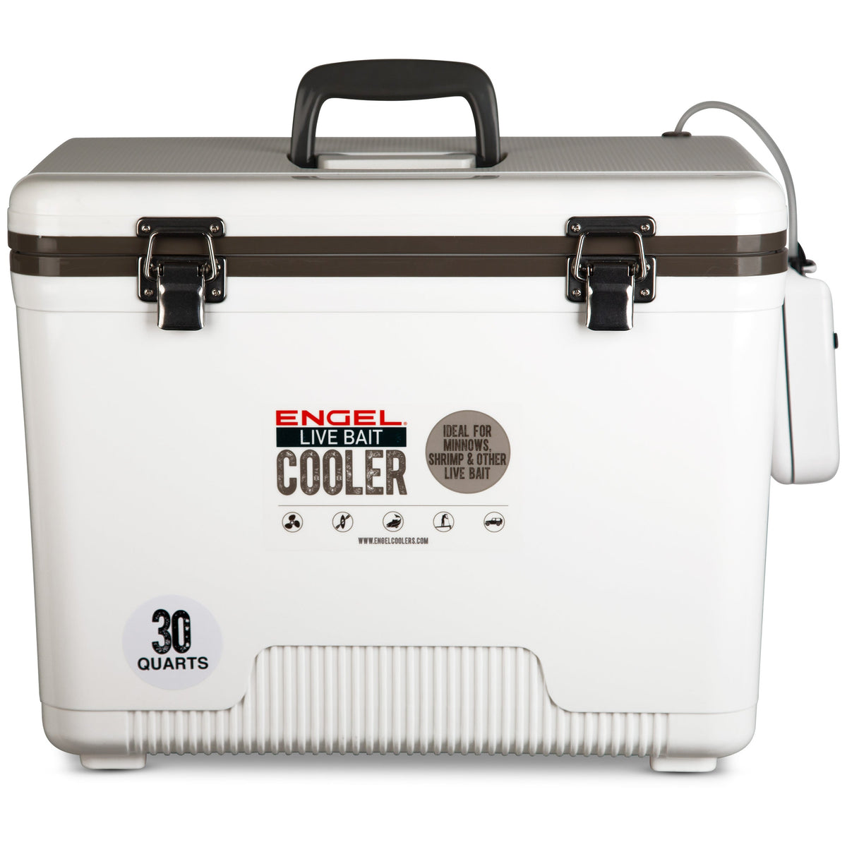 Engel Original 30 Quart Live Bait Drybox/Cooler - White