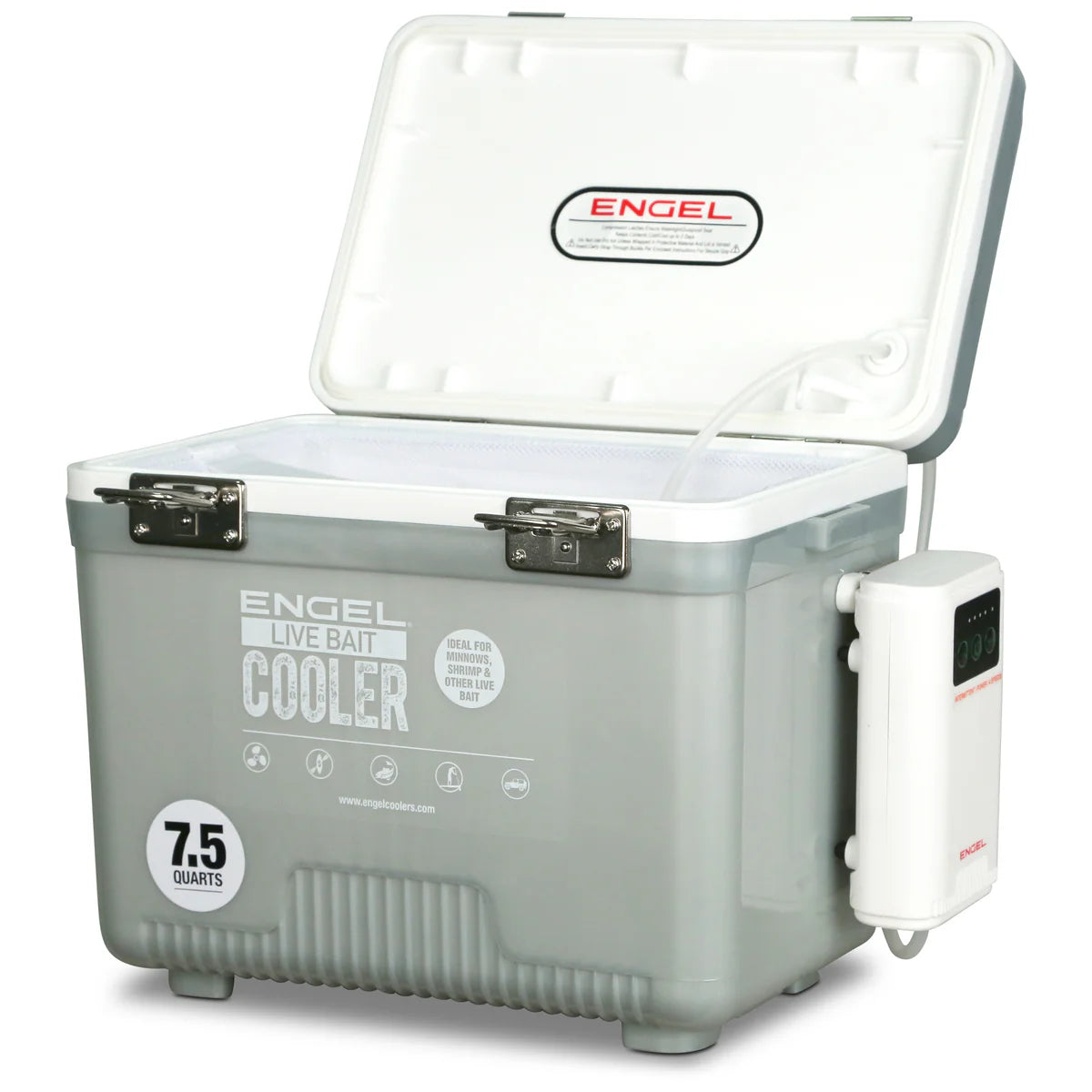 Engel 7.5Qt Live bait Pro Cooler with AP3 Rechargeable Aerator & Stainless Hardware