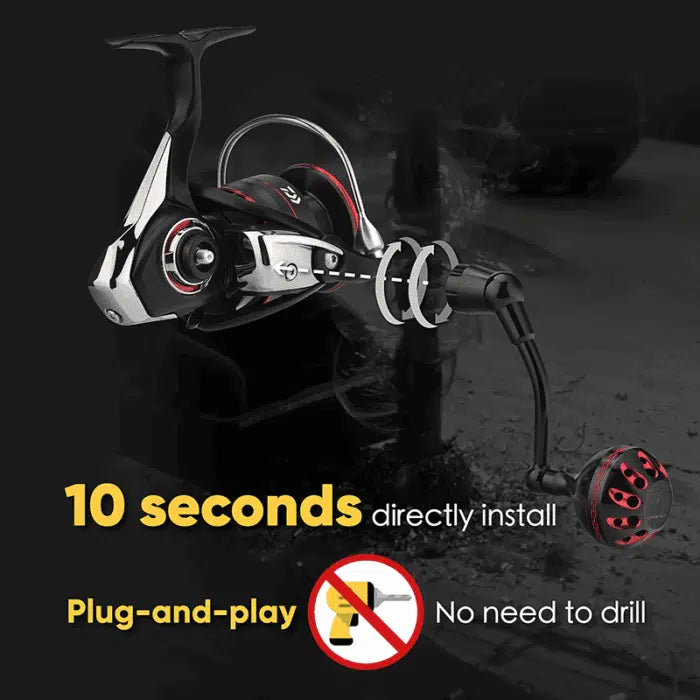 Gomexus Plug&Play Aluminum Power Handle For Daiwa Fuego LT Spinning Reel