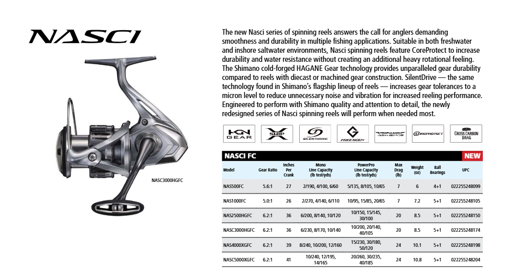 Shimano Nasci FC Spinning Reels
