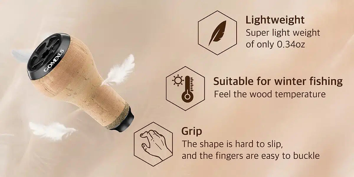 Gomexus Carbon Handle for Baitcasting Reel with Cork Knob DC-CA27