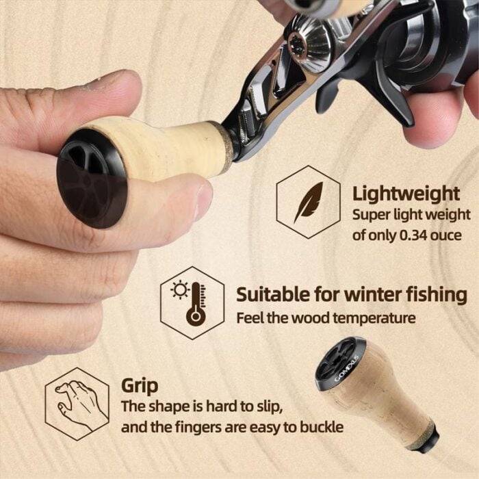 Gomexus Aluminum Handle for Baitcasting Reel with Cork Knob BDH-CA27