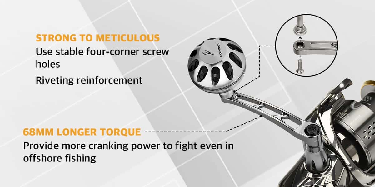 Gomexus Aluminum Handle for Shimano Spinning Reel LMY-A38