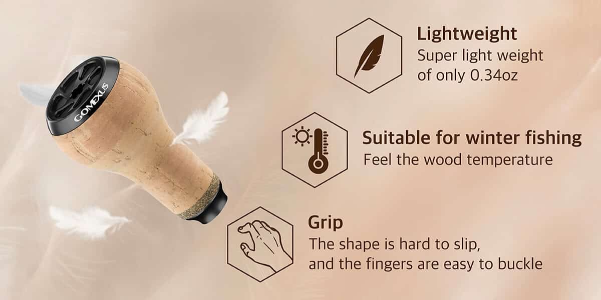 Gomexus Aluminum Handle for Baitcasting Reel with Cork Knob BDH-CA27