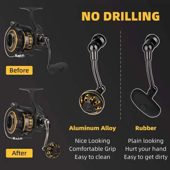 Gomexus Plug&Play Aluminum Power Handle For Daiwa BG Spinning Reel