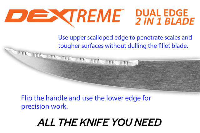 DEXTREME® Dual Edge 10" Stiff fillet knife DX10S with sheath