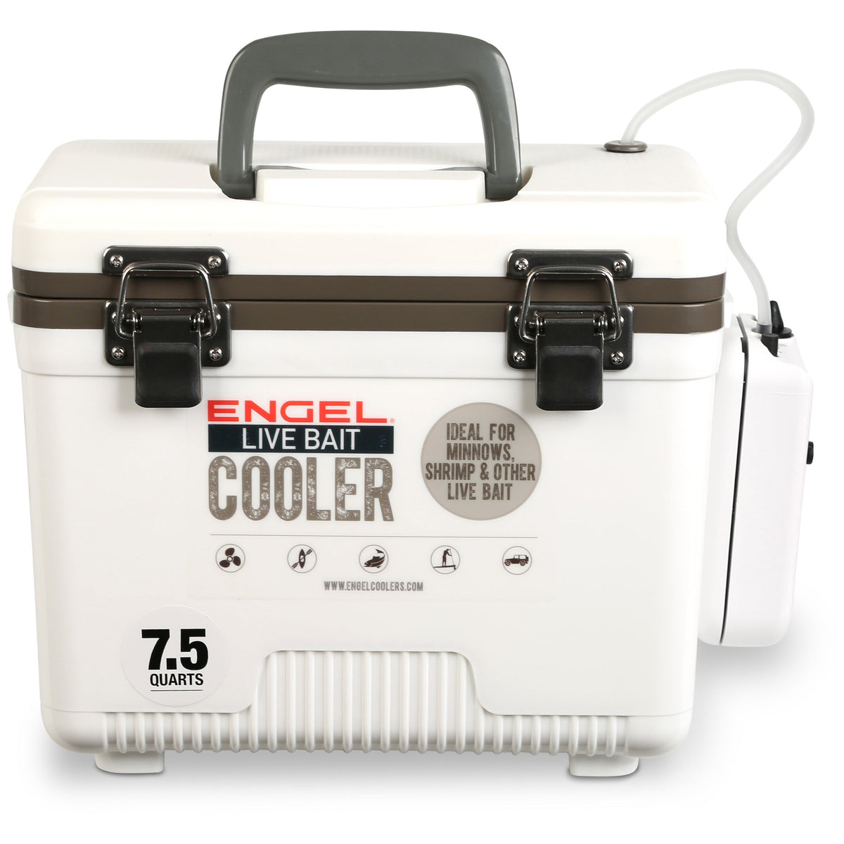 Engel Original 7.5 Quart Live Bait Drybox/Cooler - White