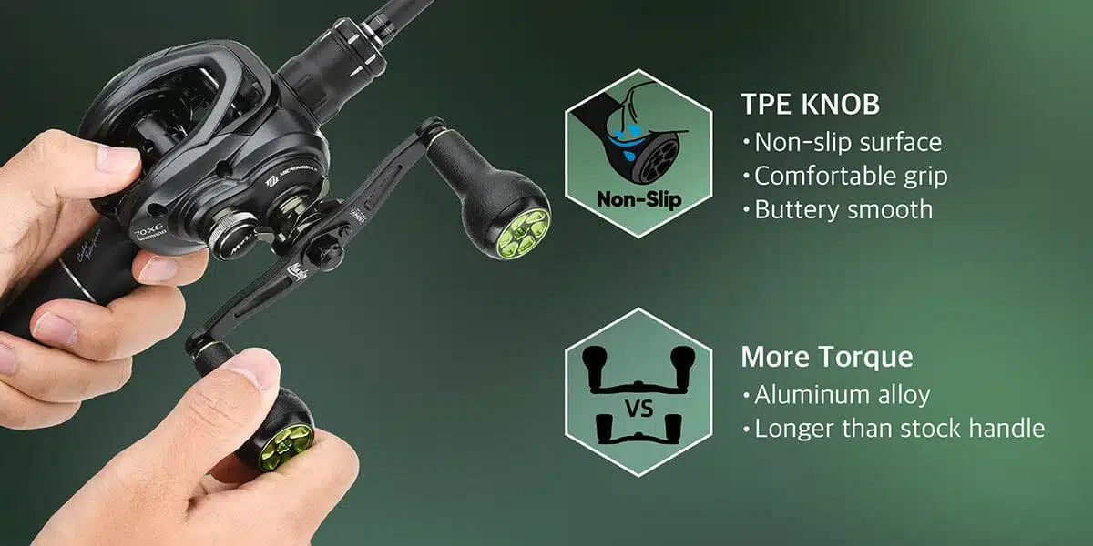 Gomexus Aluminum Handle for Baitcasting Reel with TPE Knob MBD-A27