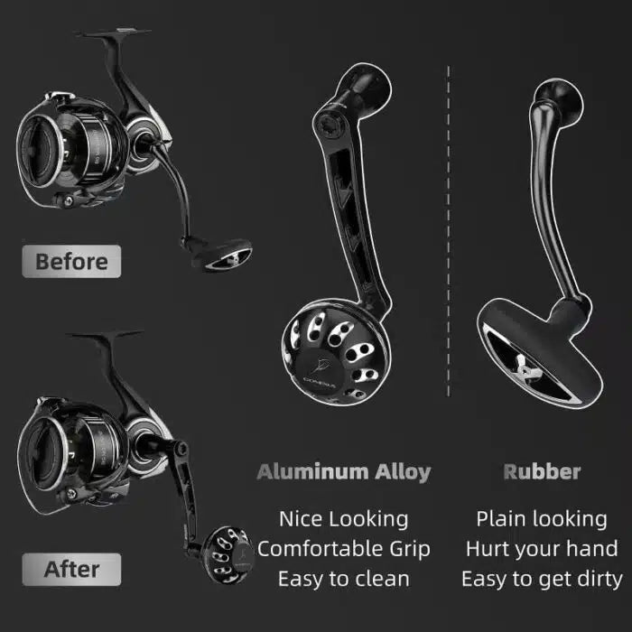 daiwa bg 2500 reel handle Gomexus Plug&Play Aluminum Power Handle For Daiwa BG MQ Spinning Reel – Bite Me Bait Shack