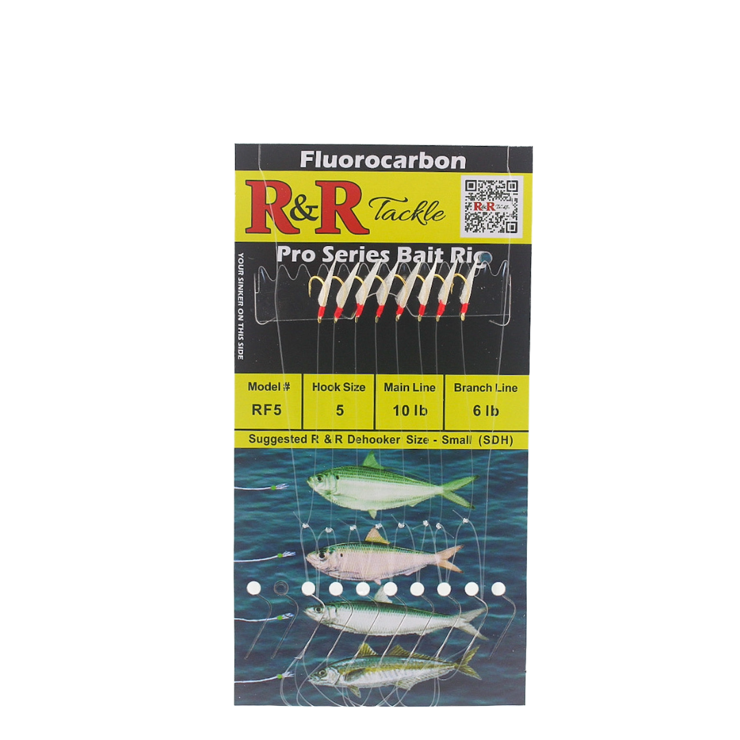 Large Rig Rf Code R&R Tackle - RF Pro Series Fluorocarbon Bait Rigs - 8 hooks with fish ...