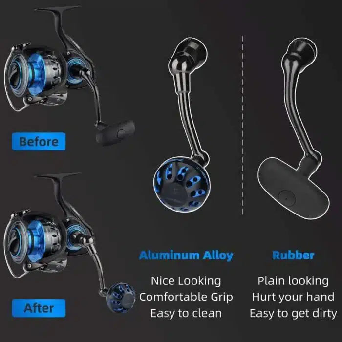 Gomexus Plug&Play Aluminum Power Handle For Daiwa Saltist Spinning Reel