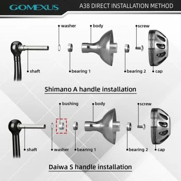 Gomexus Aluminum Reel Power Knob 35 38 41mm A38