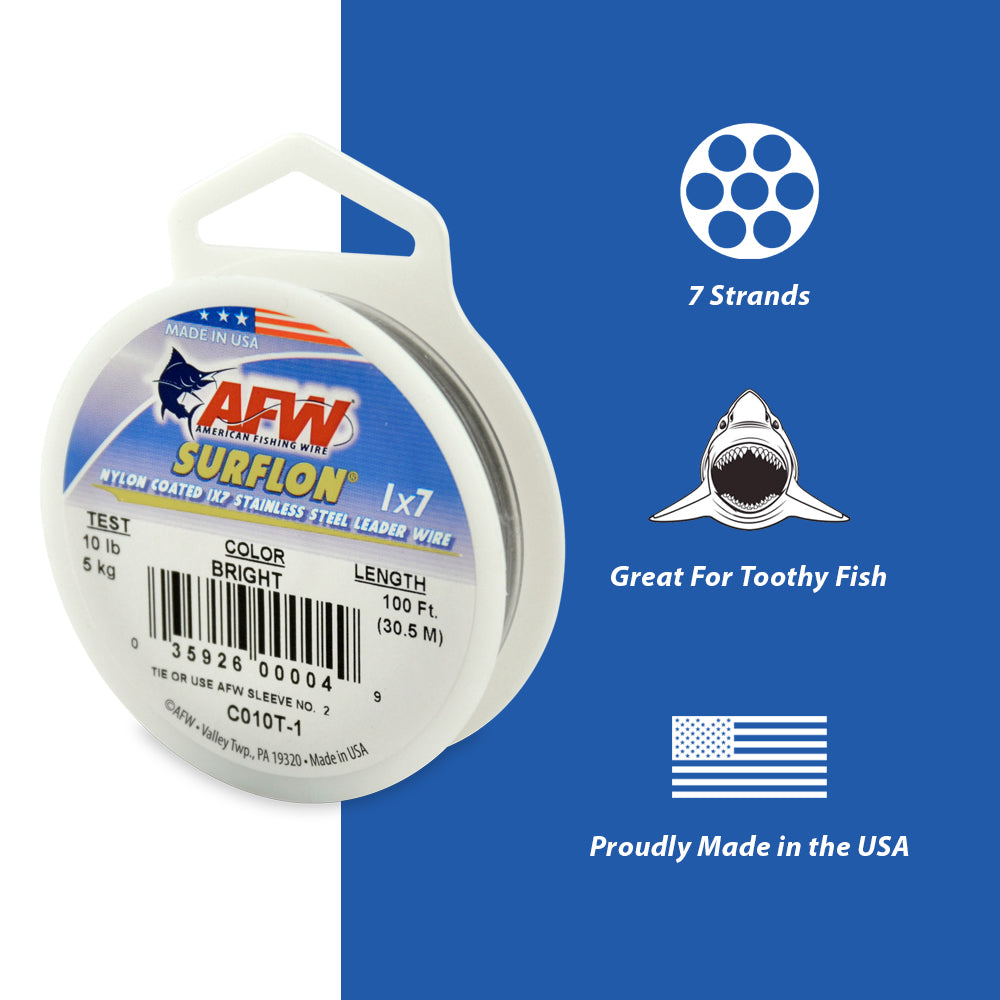 AFW - Surflon, Nylon Coated 1x7 Stainless Steel Leader Wire