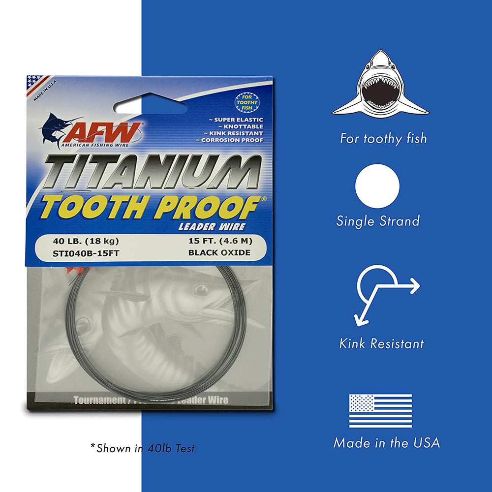 AFW - Titanium Tooth Proof, Single Strand Leader Wire