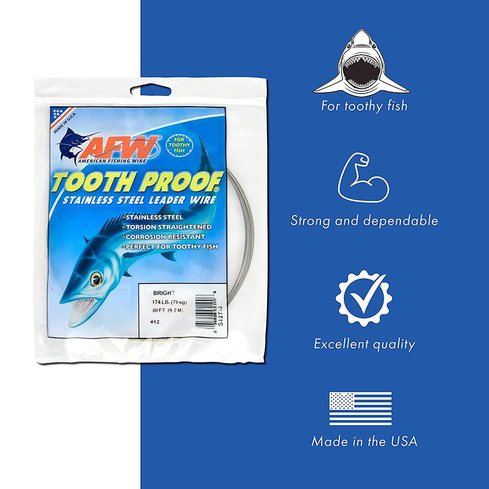 AFW - Tooth Proof Stainless Steel Single Strand Leader Wire